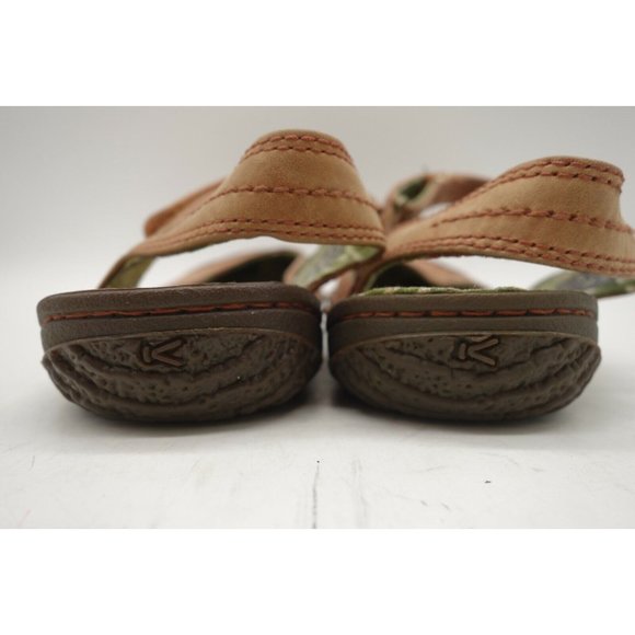 Keen Logo Red Brown Canvas Adjustable Bumper Toe Loafers Shoes Women's 8 - Picture 8 of 11